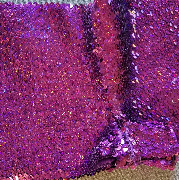 SOLD Purple Sequin Shorts - Picture 3 of 5